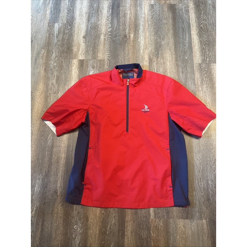 Polo Golf Ralph Lauren Short Sleeve 1/2 Zip Pullover 2015 US Open Mens Medium